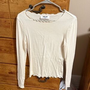 Double Zero Ivory Long Sleeve Tee